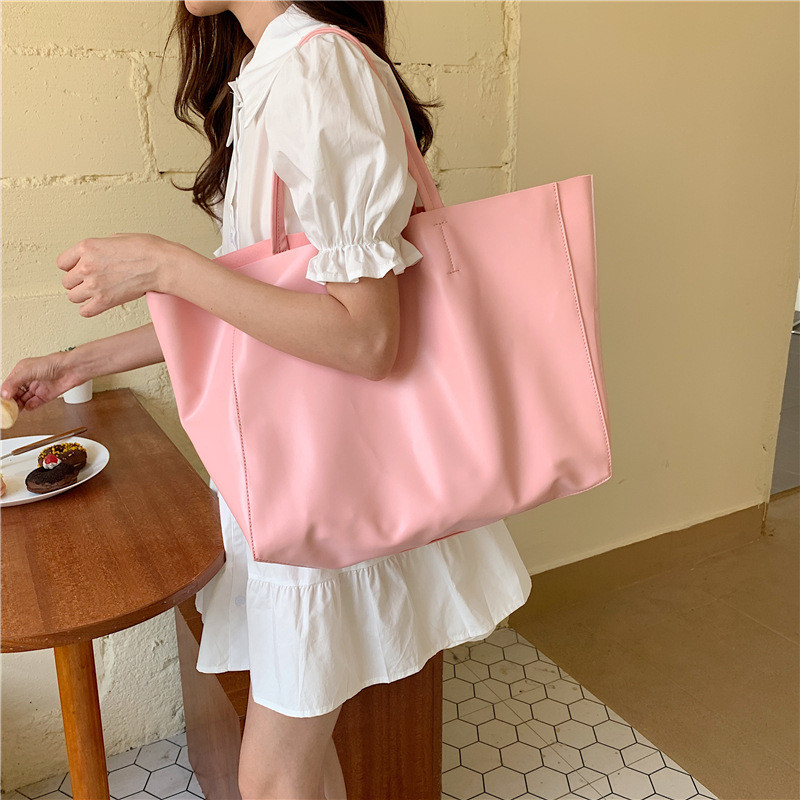 Korean women handbag Large capacity Soft PU leather female Shoulder bags Solid color Casual ladies big Totes travel Shopping Bag, Pink
Korean women handbag Large capacity Soft PU leather female Shoulder bags Solid color Casual ladies big Totes travel Shopping Bag, Pink