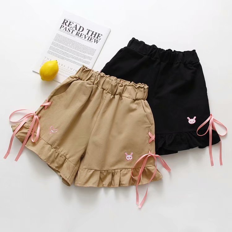 Sweet Women's Casual Loose Flare Mini Shorts Elastic Waist Ruffles Cotton Shorts Girl Color Black Khaki Students
Sweet Women's Casual Loose Flare Mini Shorts Elastic Waist Ruffles Cotton Shorts Girl Color Black Khaki Students