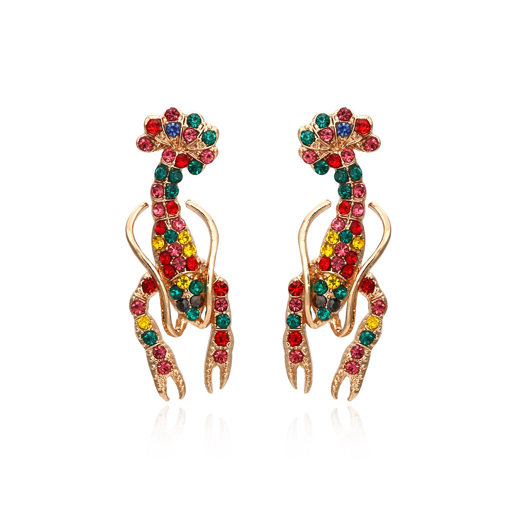 Animals Lobster Earrings Rhinestone Cluster Lobster Design Drop Earring Gift Crystal Stud Earrings Jewelry for Women Teens Girls
Animals Lobster Earrings Rhinestone Cluster Lobster Design Drop Earring Gift Crystal Stud Earrings Jewelry for Women Teens Girls