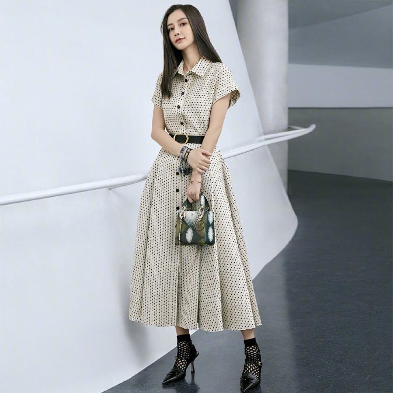 vintage polka dot print summer long dress women 2020 new runway designer lapel short sleeve single breasted belt party dresses, As picture shows
vintage polka dot print summer long dress women 2020 new runway designer lapel short sleeve single breasted belt party dresses, As picture shows