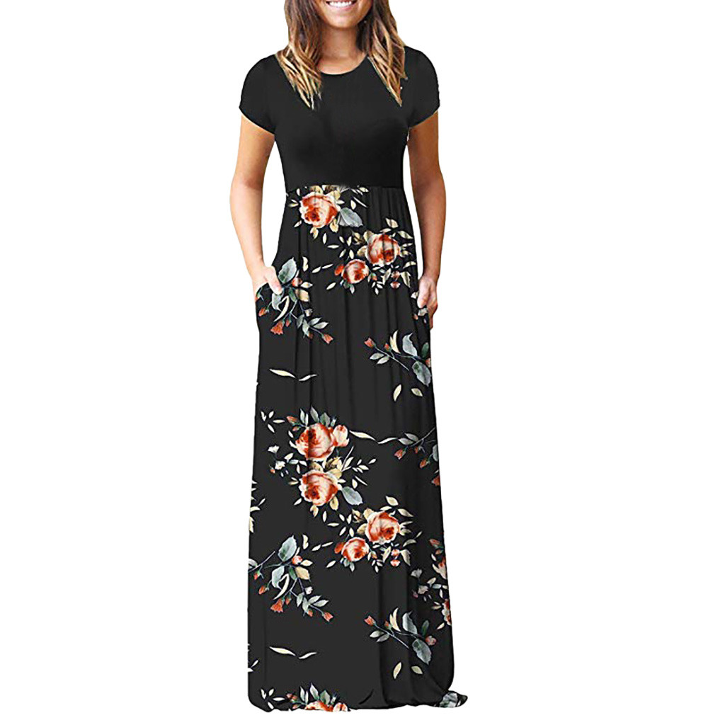 Women' Casual Sleeve O-neck Print Maxi Tank Long Dress plus size Polyester Summer Dress #YL5, Black
Women' Casual Sleeve O-neck Print Maxi Tank Long Dress plus size Polyester Summer Dress #YL5, Black