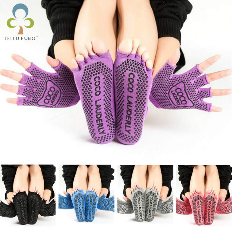 Women Yoga Socks+Gloves Set Half Toe Non Slip Ladies Massage Sport Socks Half-fingers Cotton Warm Exercise Running Hose YJN, Gray half toe
Women Yoga Socks+Gloves Set Half Toe Non Slip Ladies Massage Sport Socks Half-fingers Cotton Warm Exercise Running Hose YJN, Gray half toe