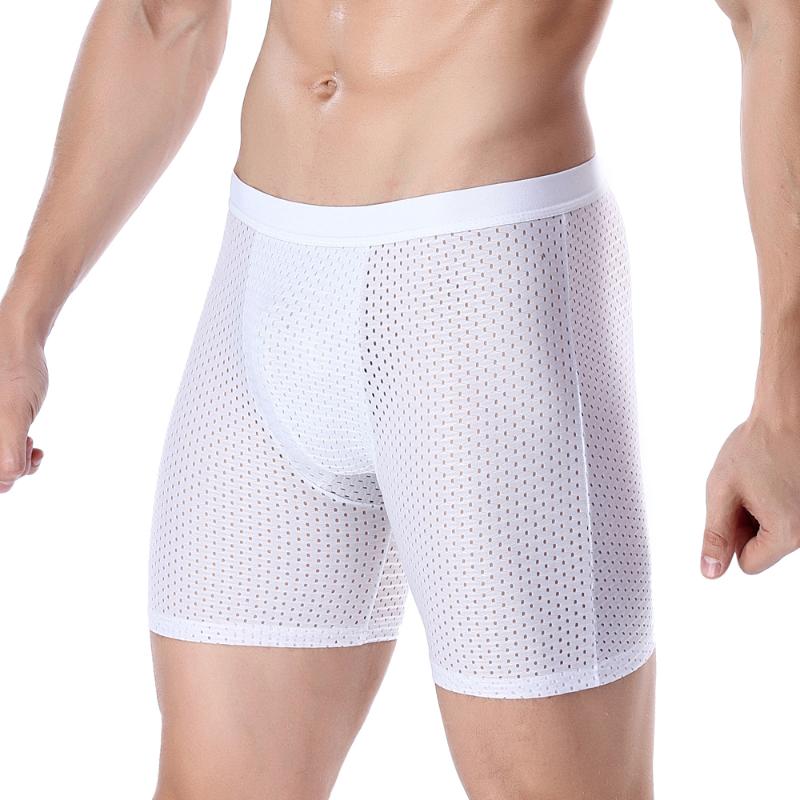 Ice Silk Fitness Long Underwear Comfortable Men Underpants Mesh Sexy Pull Stretch Boxers Sportswear Male Panties, Black
Ice Silk Fitness Long Underwear Comfortable Men Underpants Mesh Sexy Pull Stretch Boxers Sportswear Male Panties, Black