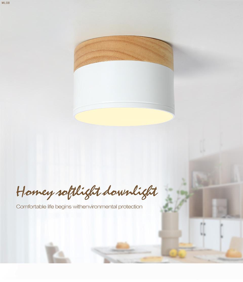 LED ceiling spot light for ceiling lamps Lighting Fixtures led 5W Wood downlight spotlight modern wood living light
