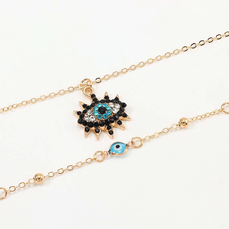 Vintage Fashion Evil Eye Necklace Pendant Clavicle Chain Statement Long Necklace Women Accessory Collares