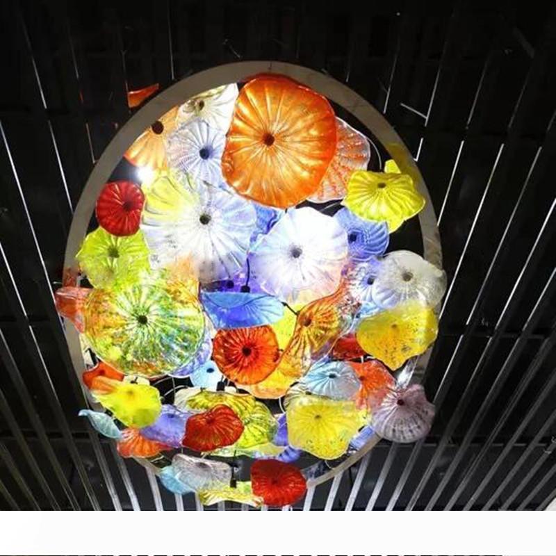 Colored Glass Ceiling Lighting Blown Glass Plates Art Light Contemporary Murano Glass Flower Chandelier for Home Decor
Colored Glass Ceiling Lighting Blown Glass Plates Art Light Contemporary Murano Glass Flower Chandelier for Home Decor