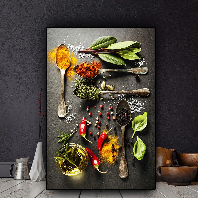 Grains Spices Spoon Peppers Kitchen Canvas Painting Wall Art Pictures Painting Wall Art for Living Room Home Decor (No Frame)
Grains Spices Spoon Peppers Kitchen Canvas Painting Wall Art Pictures Painting Wall Art for Living Room Home Decor (No Frame)