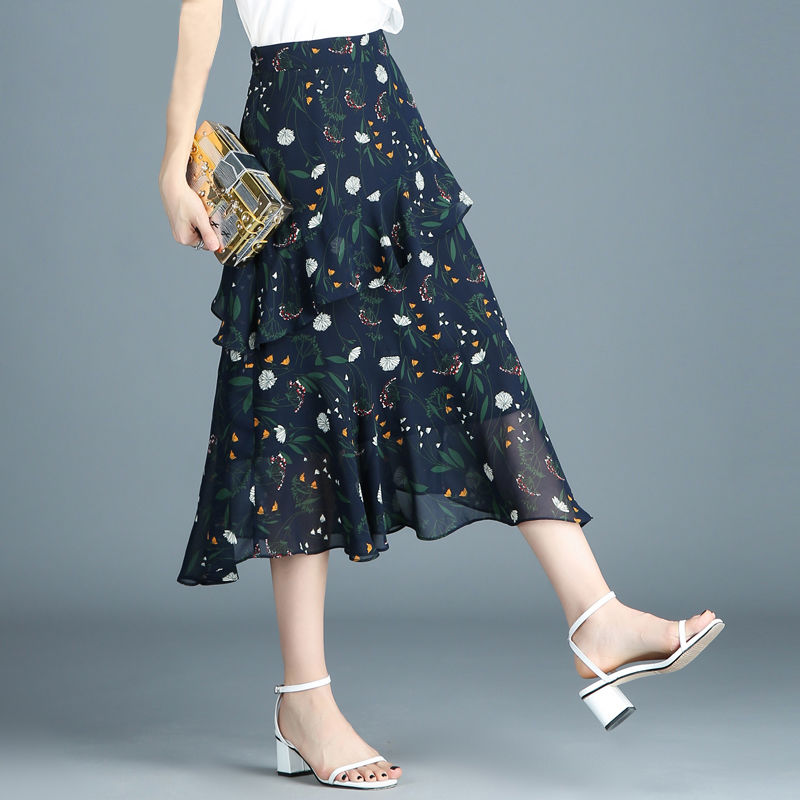 Black Navy Chiffon Skirts For Women Spring Summer New Floral Skirts Chic Ladies High Waist Irregular Flapped Bud Stylish, Floral 3
Black Navy Chiffon Skirts For Women Spring Summer New Floral Skirts Chic Ladies High Waist Irregular Flapped Bud Stylish, Floral 3