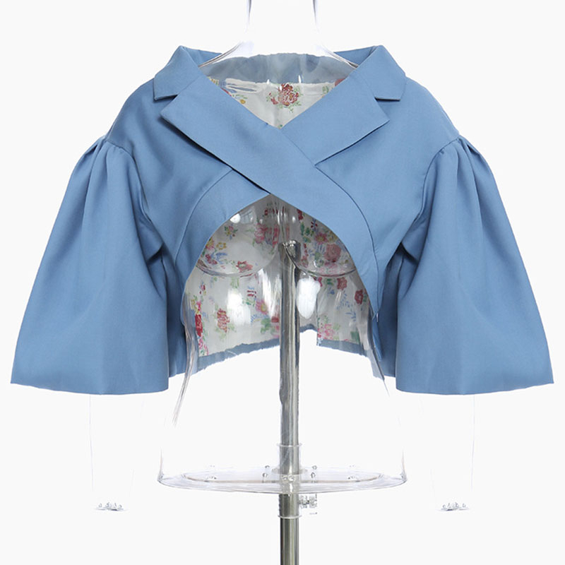 SeeBeautiful Simple Notched Collar Puff Sleeve Loose Short Single Suit Coat Woman Summer Autumn 2020 New Tide Fashion T168, Blue
SeeBeautiful Simple Notched Collar Puff Sleeve Loose Short Single Suit Coat Woman Summer Autumn 2020 New Tide Fashion T168, Blue