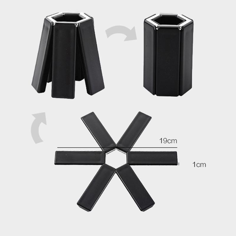Black Foldable Non-slip Heat Resistant Pad Trivet Pan Placemat Pot Holder Mat Cushion Kitchen Accessories 2020#30