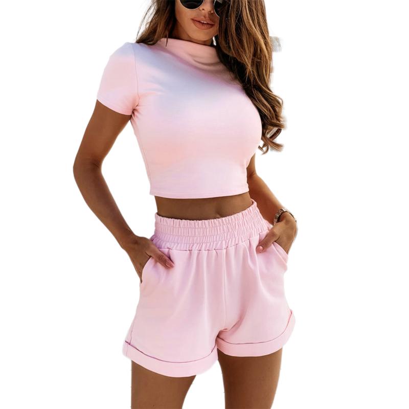Casual Solid New Women Two Piece Suit 2020 Summer New Elastic Waist Solid Color Leisure Pajamas Set women 2 piece set O-Neck, Black
Casual Solid New Women Two Piece Suit 2020 Summer New Elastic Waist Solid Color Leisure Pajamas Set women 2 piece set O-Neck, Black