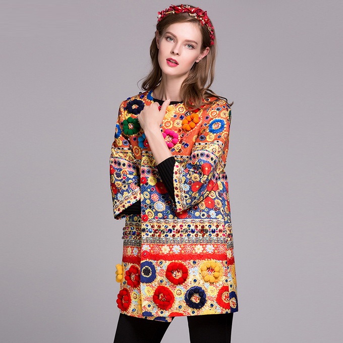 Trench Coat for Women Autumn Appliques Ball Beads Jacquard Coat Femme O-Neck Wide-waisted Plus Size Cotton Trench Outwear, As pic
Trench Coat for Women Autumn Appliques Ball Beads Jacquard Coat Femme O-Neck Wide-waisted Plus Size Cotton Trench Outwear, As pic