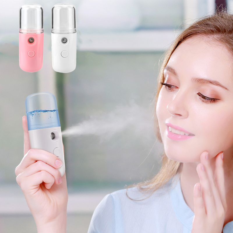 Portable Mini Air Humidifier USB 25ML Handheld Beauty Spray Apparatus Nano Spray Water Diffuser Milk Oil Steamed Face Hydrating Facial Steam