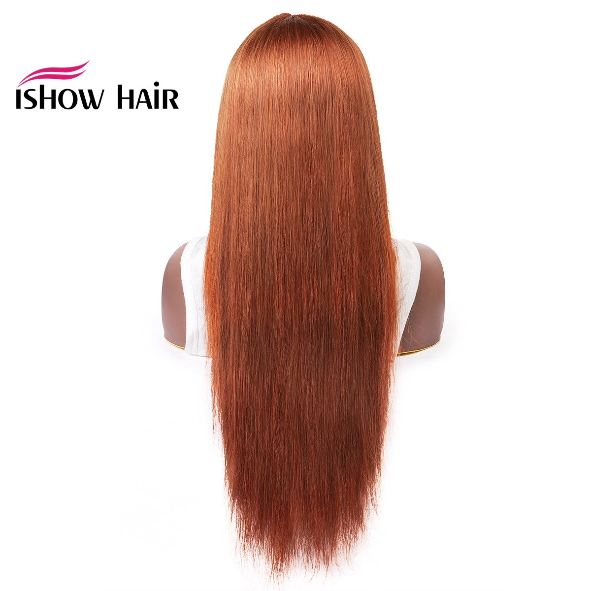 ishow hair brazilian 4 27 straight human hair wigs with bangs 27 30 99j orange ginger peruvian none lace wigs indian hair malaysian