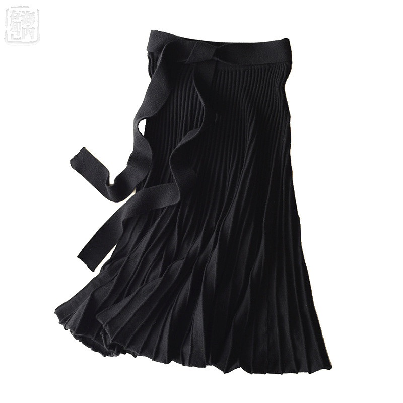 2020 New Wool Knit Pleated Belt Skirt Mid-Claf Ribbed Skirt 2 Colors Knitted Black Gray Skirts Women Stretch Waist Hip
2020 New Wool Knit Pleated Belt Skirt Mid-Claf Ribbed Skirt 2 Colors Knitted Black Gray Skirts Women Stretch Waist Hip