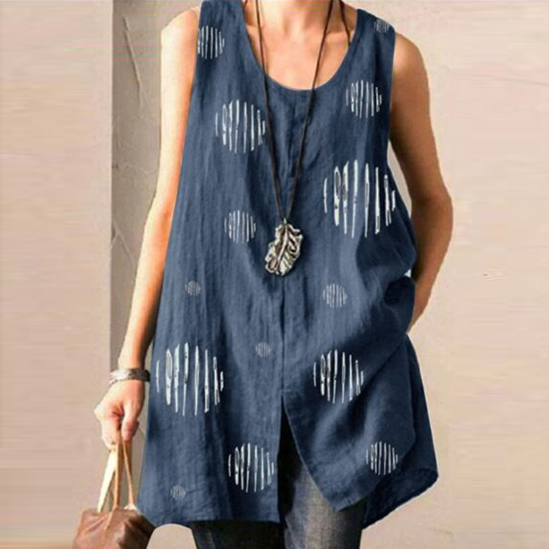 Women' Printed Blouse 2020 ZANZEA Vintage Summer Tank Top Casual Split Asymmetrical Shirts Female O Neck Blusas Oversized Tunic, A navy
Women' Printed Blouse 2020 ZANZEA Vintage Summer Tank Top Casual Split Asymmetrical Shirts Female O Neck Blusas Oversized Tunic, A navy