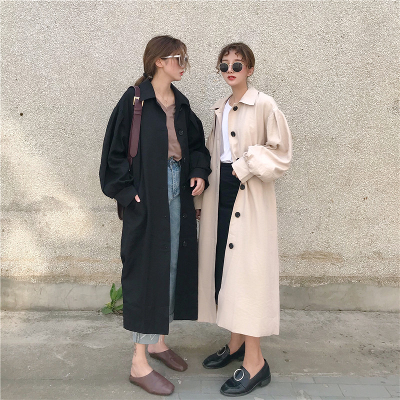 Elegant Sashes Women Trench Coat Autumn Winter Lantern Sleeve coat Long Female Overcoat Ladies Oversized Windbreaker vs314, Black
Elegant Sashes Women Trench Coat Autumn Winter Lantern Sleeve coat Long Female Overcoat Ladies Oversized Windbreaker vs314, Black