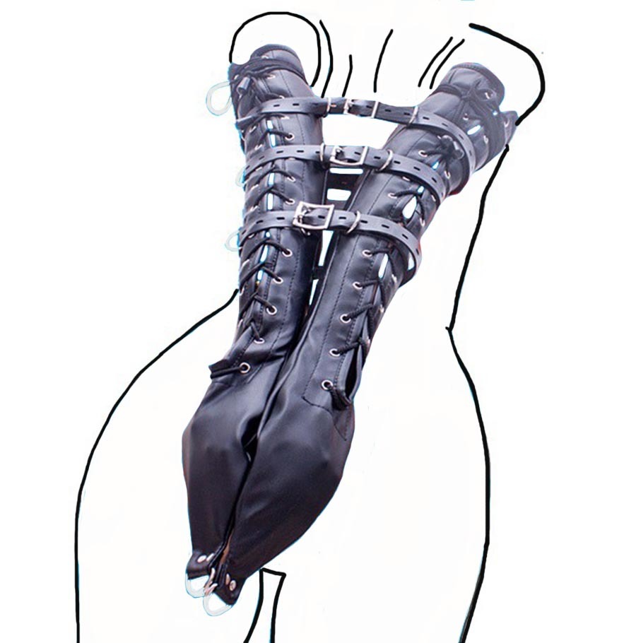 Leather Arm Harness Armbinder Sleeve,Leather Double Arm Binder Gloves Bondage, Arms Behind Back Accessories,Sex Toys Y200616