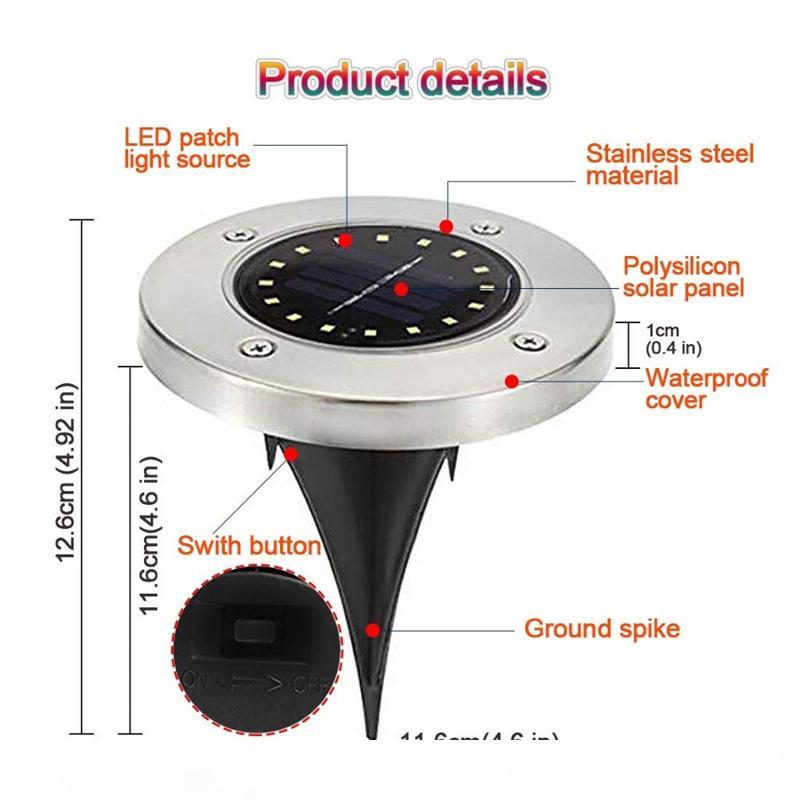 Solar Powered 16 LED Lighting waterproof Buried Ground Underground Light for Outdoor Path Garden Lawn Landscape Decoration Lamp
Solar Powered 16 LED Lighting waterproof Buried Ground Underground Light for Outdoor Path Garden Lawn Landscape Decoration Lamp