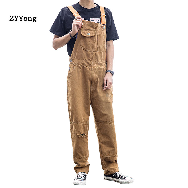 Men Overalls Bib Denim Wide Leg Jumpsuit Straight Classic Hole Ripped Jeans Cargo Pants Hip Hop Leisure Homme Brown Trousers, Khaki
Men Overalls Bib Denim Wide Leg Jumpsuit Straight Classic Hole Ripped Jeans Cargo Pants Hip Hop Leisure Homme Brown Trousers, Khaki