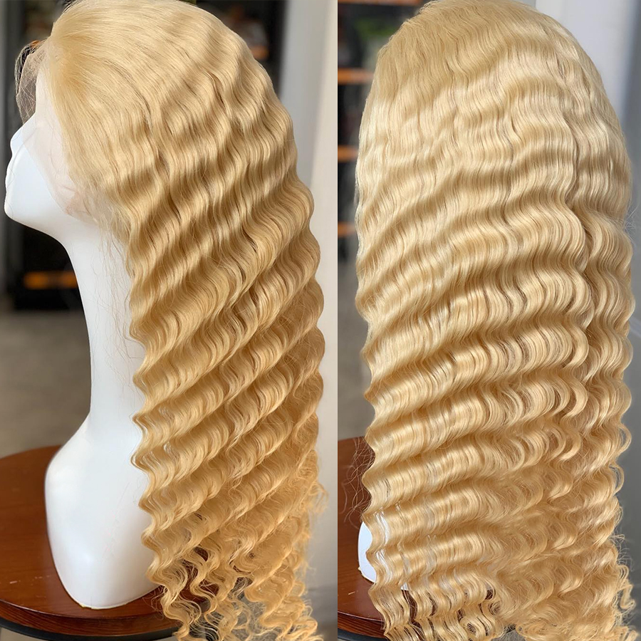 Poker Face613 Honey Blonde Malaysian Curly Lace Front Wig Deep Wave 613 Color Pre Plucked Human Hair Lace Frontal Wigs
Poker Face613 Honey Blonde Malaysian Curly Lace Front Wig Deep Wave 613 Color Pre Plucked Human Hair Lace Frontal Wigs