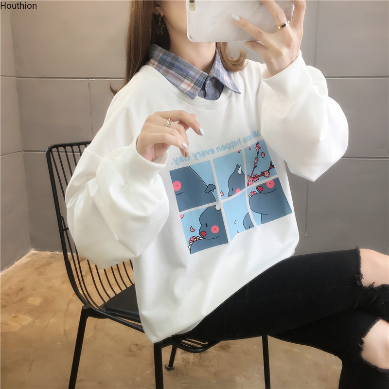 Houthion Women's Sweater The New Fashion Casual Temperament Loose Slim Printing Turn-down Collar Long Sleeve Women Sweater, Black
Houthion Women's Sweater The New Fashion Casual Temperament Loose Slim Printing Turn-down Collar Long Sleeve Women Sweater, Black
