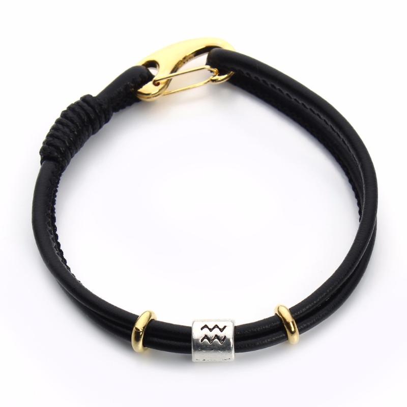 LOULEUR 12 Zodiac Signs Black Leather Bracelet for Men Women Handmade Leather Charm Bracelet Women Men Jewelry Pulseras Hombre
LOULEUR 12 Zodiac Signs Black Leather Bracelet for Men Women Handmade Leather Charm Bracelet Women Men Jewelry Pulseras Hombre