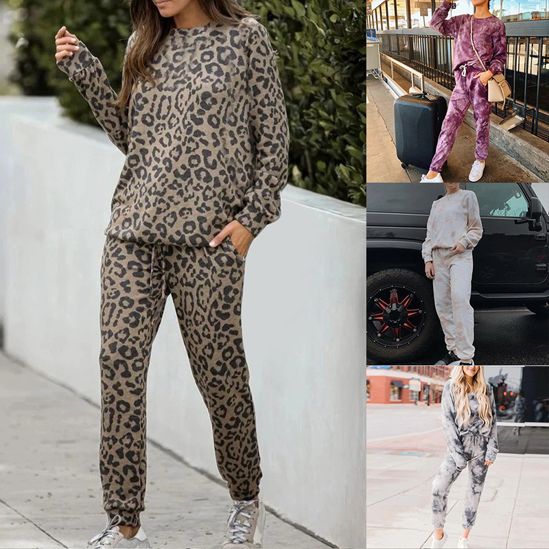 Women Print Tracksuit Two-piece Set Long Sleeve Round Neck Top Elastic Waist Long Pants Women Sportswear, Pink
Women Print Tracksuit Two-piece Set Long Sleeve Round Neck Top Elastic Waist Long Pants Women Sportswear, Pink