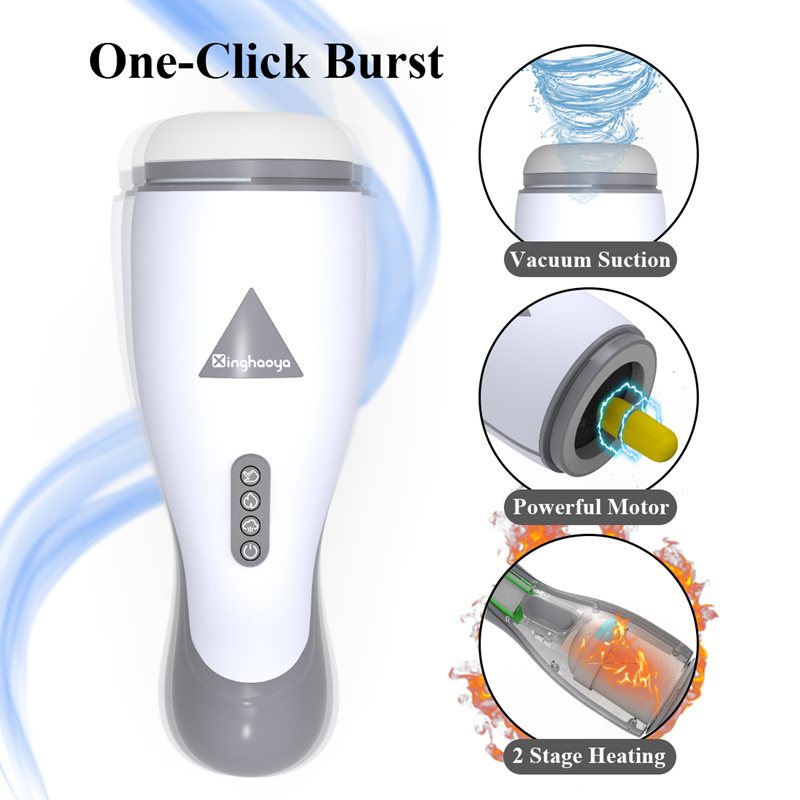 Air Sucking Masturbator Cup Automatic Vibration Male Masturbator Heating Penis Massage Blowjob Aircraft Cup Oral Sex Toy For Man T200713