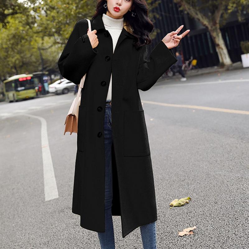 2020 autumn and winter woolen coat female Long Korean Style women' Solid Color Outerwear Loose woolen Jacket coat 909W, Black
2020 autumn and winter woolen coat female Long Korean Style women' Solid Color Outerwear Loose woolen Jacket coat 909W, Black