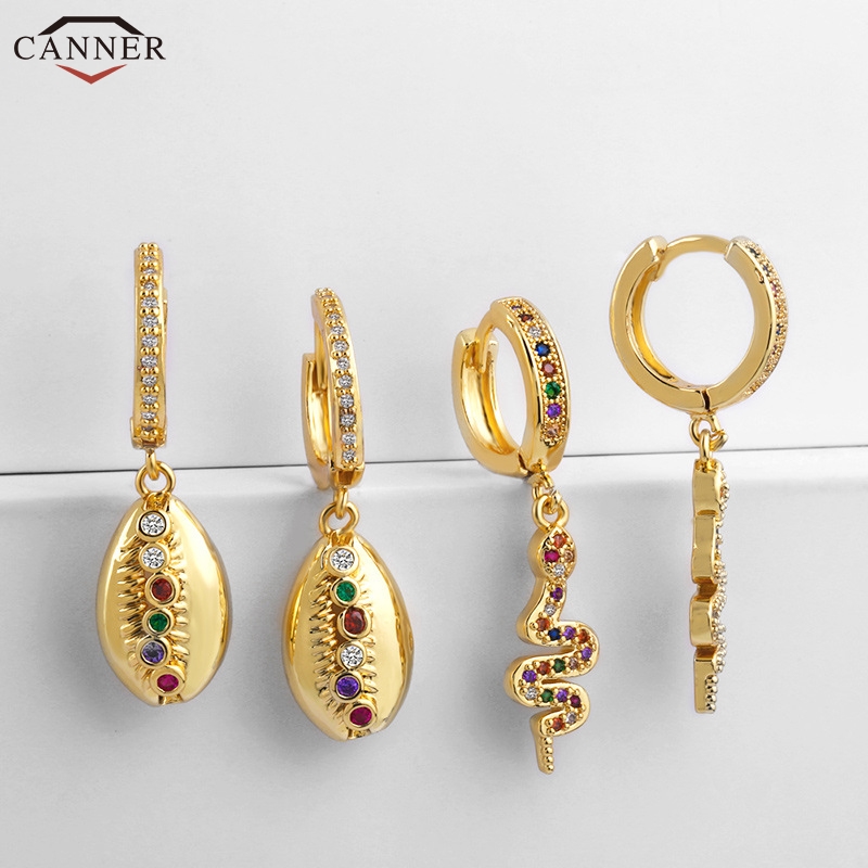 Januarysnow Rainbow Zircon Sea Shell Earrings for Women Gold Circle Drop Earrings Colorful CZ Crystal Snake Earings Fashion Jewelry H40
Januarysnow Rainbow Zircon Sea Shell Earrings for Women Gold Circle Drop Earrings Colorful CZ Crystal Snake Earings Fashion Jewelry H40