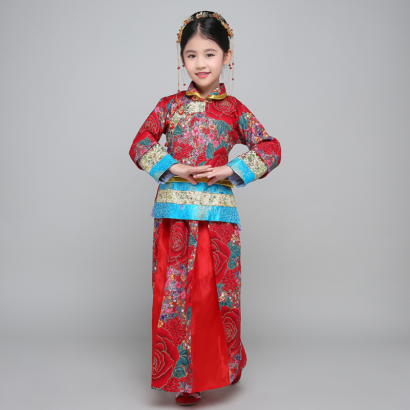 Chinese Folk Dance Costume Hanfu Suit Tang Dynasty National Fairy Dress Children Ancient Vintage Xiuhe Bride Wedding Dress, Red
Chinese Folk Dance Costume Hanfu Suit Tang Dynasty National Fairy Dress Children Ancient Vintage Xiuhe Bride Wedding Dress, Red