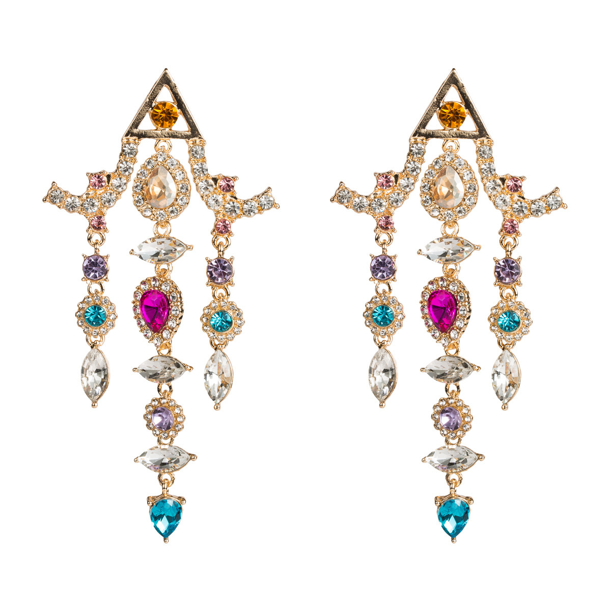 Fan acrylic diamond-studded tassel earrings women's elegant temperament bohemian style earrings
Fan acrylic diamond-studded tassel earrings women's elegant temperament bohemian style earrings