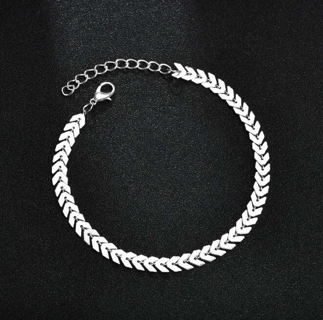 Women Simple Punk Gold Silver Chain Flat Snake Anklet Ankle Bracelet Barefoot Sandal Beach Foot Jewelry GD468