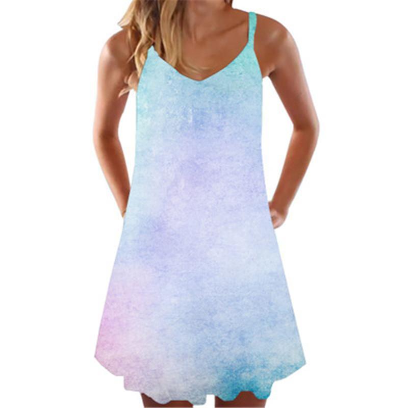 Tie-dye 3D Digital Women Dress Fashion Trend V Neck Suspenders Printed Sleeveless Dress Designer Females Summer New Casual Loose Dress
Tie-dye 3D Digital Women Dress Fashion Trend V Neck Suspenders Printed Sleeveless Dress Designer Females Summer New Casual Loose Dress