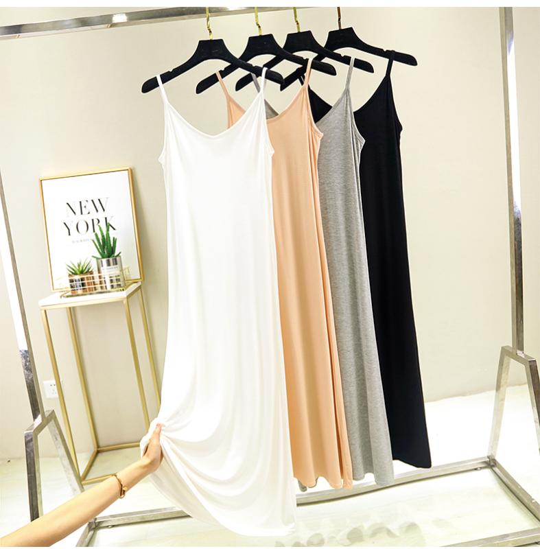 2020 Women Summer Long Dress O-neck Sleeveless Modal White Casual 4 Colors Home Gown Ankle-length Black Dresses L XL Size, Mini length gray
2020 Women Summer Long Dress O-neck Sleeveless Modal White Casual 4 Colors Home Gown Ankle-length Black Dresses L XL Size, Mini length gray