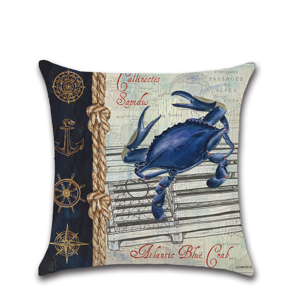 New marine theme series lobster crab Linen Throw Pillow Car Home Decoration Decorative Pillowcase cushion cover zChB1211602