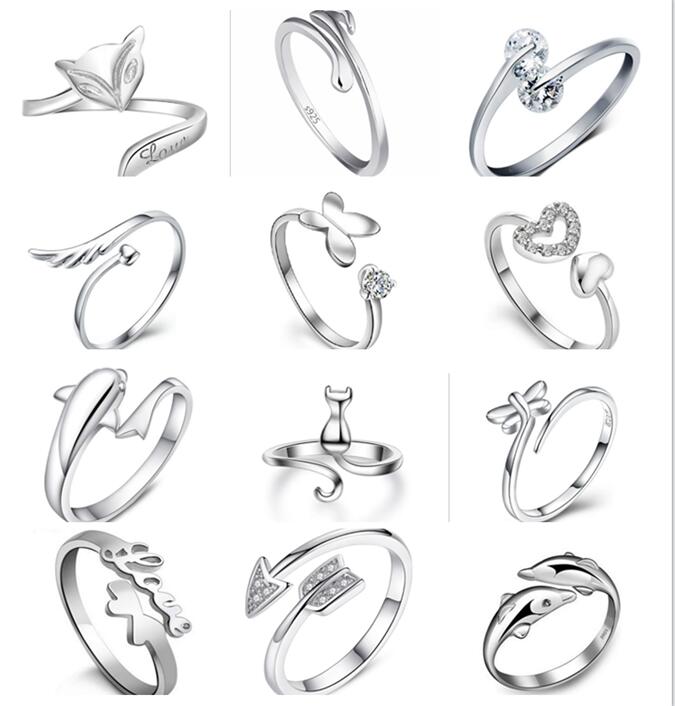 12 style choice plating 925 Sterling Silver Rings Dolphins Dragonfly Wings Of The Angel Love heart Fox Butterfly Opening Adjustable Ring
12 style choice plating 925 Sterling Silver Rings Dolphins Dragonfly Wings Of The Angel Love heart Fox Butterfly Opening Adjustable Ring