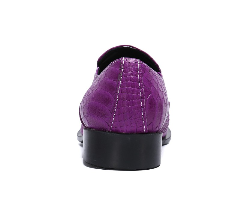 New Purple Elevator Business Shoes Men Casual Leather Oxfords Brogues Pointed Toe Oxford Dress Shoes 37-47