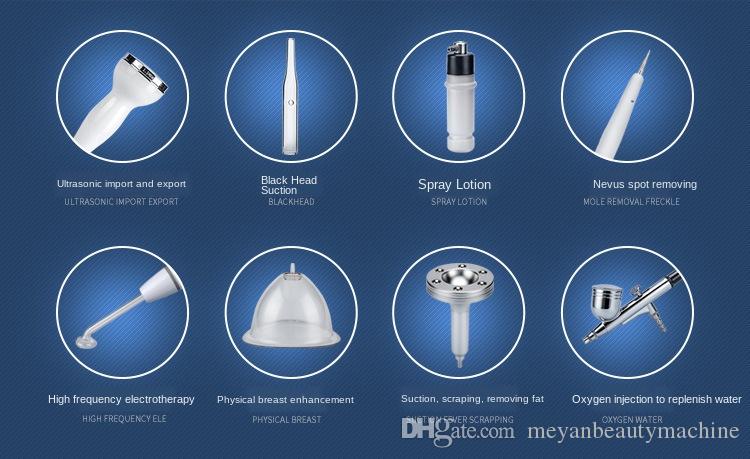 8-in-1 multifunctional beauty instrument ultrasonic wave import device suction blackhead oxygen injection machine