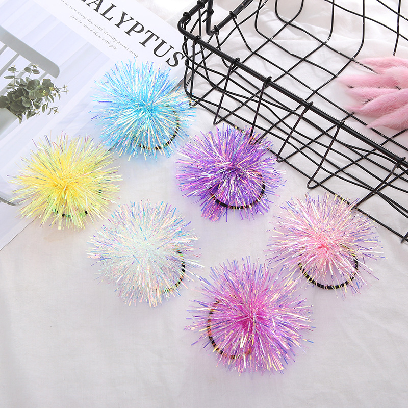 Girls Cute Glitter Pompom Ball Rubber Bands Children Shining Fluffy Ball Hair Ties Performing Party Elastic Hair Bands, White
Girls Cute Glitter Pompom Ball Rubber Bands Children Shining Fluffy Ball Hair Ties Performing Party Elastic Hair Bands, White