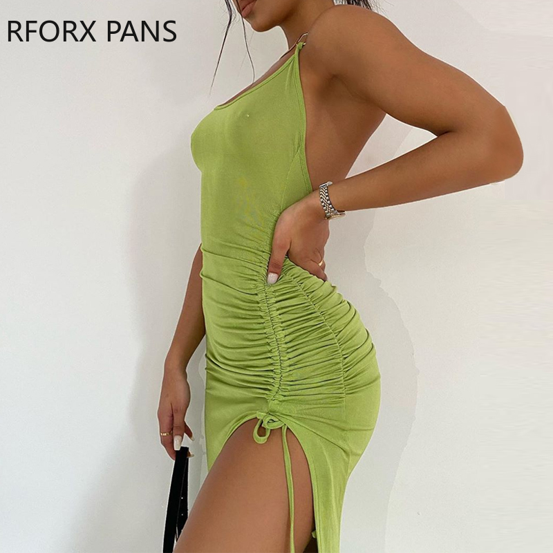 Casual Dresses Women U-neck Halter Chain Strap Backless Drawstring Dress Elegant Bodycon Sexy Party, Black;gray
Casual Dresses Women U-neck Halter Chain Strap Backless Drawstring Dress Elegant Bodycon Sexy Party, Black;gray