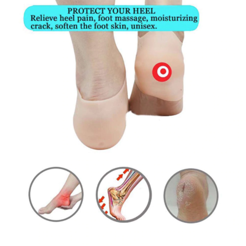 1Pair Invisible Height Increased Insoles Silicone Heel Socks for Women Men YU-Home