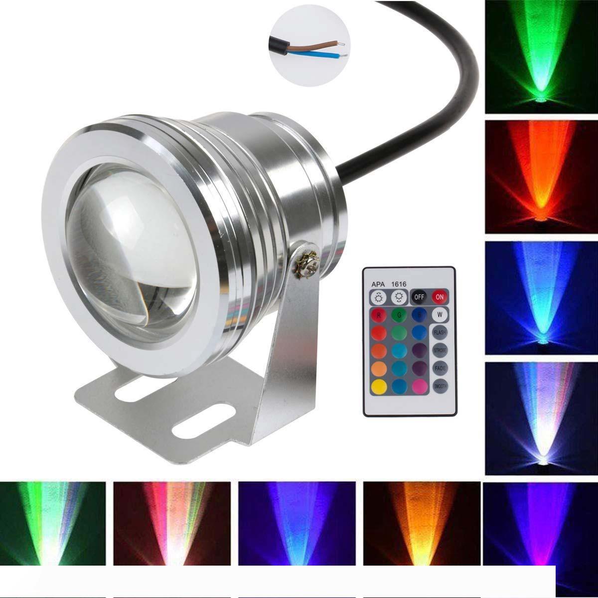BRELONG LED Underwater Light 12V, 10W RGB Floodlight Color Changing Underwater Pool Light, Diving Light Fountain Fish Tank Light 1 pc