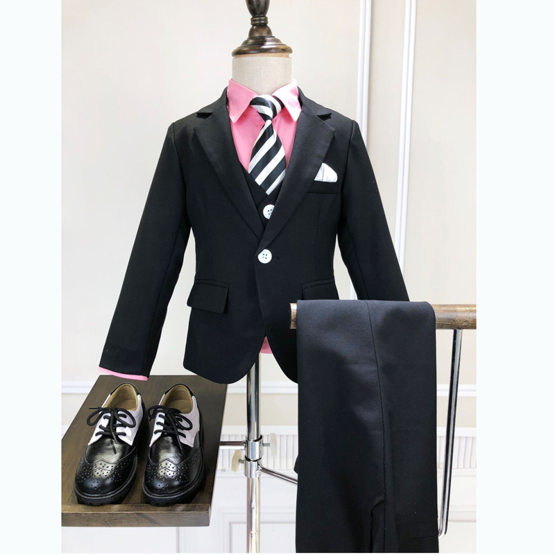 Kids Suit Custom Made Children Clothing For Wedding One Button Notched Lapel Boys Formal Wear Tuxedos Suits Three Piece