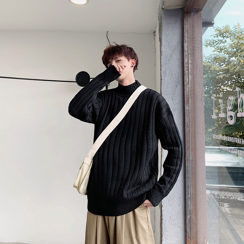 Men' Turtleneck Half Cotton Pullover Autumn Winter Warm Comfortable Spacious Solid Long Sleeve Clothes Knitted Casual Sweaters, Black
Men' Turtleneck Half Cotton Pullover Autumn Winter Warm Comfortable Spacious Solid Long Sleeve Clothes Knitted Casual Sweaters, Black