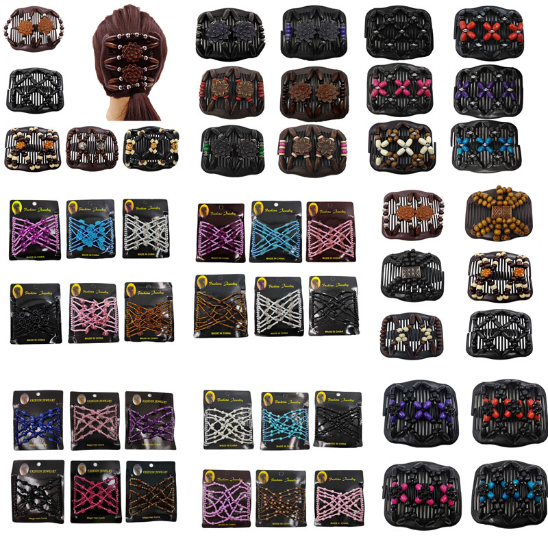 Many Style Wooden Hair Combs Magic Comb Double Row Insert Magic Hair Clips Handmade Beaded Hair Accessories for Women Girl
Many Style Wooden Hair Combs Magic Comb Double Row Insert Magic Hair Clips Handmade Beaded Hair Accessories for Women Girl