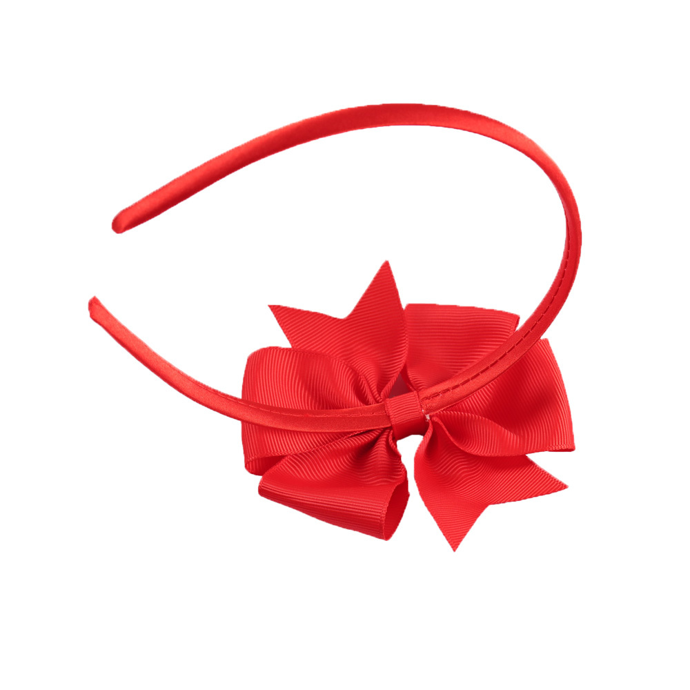 20 Pieces/lot Pinwheel Hairbands For Girls Kids Handmade Plain Hard Satin Headbands With Ribbon Bows Hair Accessories CX200714