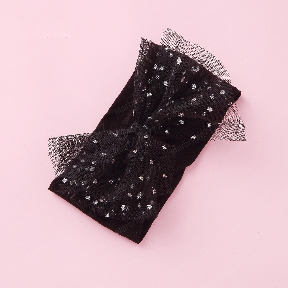 Baby Girls Bow Hair Band Europe Style Kids Big Bow Gauze Princess Hairbands Fashion Elastic Hair Bow Girl Hair Ornaments