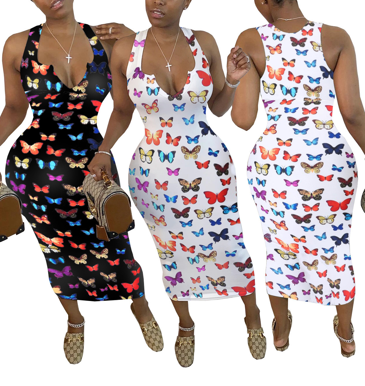 women designer dresses butterfly print women dresses Sexy V-neck butterfly print dress Fashion long dress summer home clothes -XXL, Black
women designer dresses butterfly print women dresses Sexy V-neck butterfly print dress Fashion long dress summer home clothes -XXL, Black